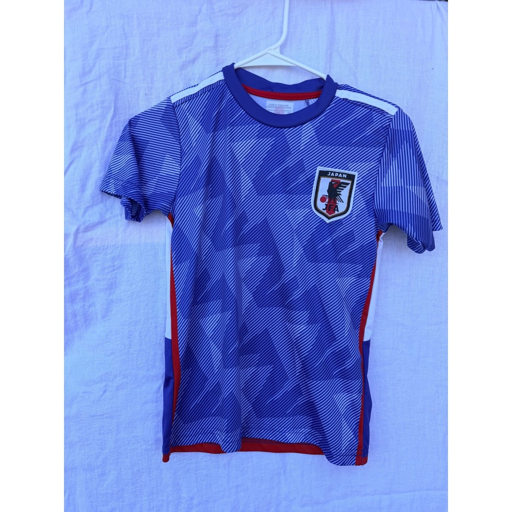 Japan National Team JFA Soccer Jersey Blue Origami Pattern Kid Size 26